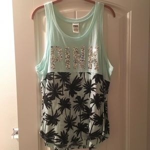 Victoria's Secret Pink -turquoise sequin tank